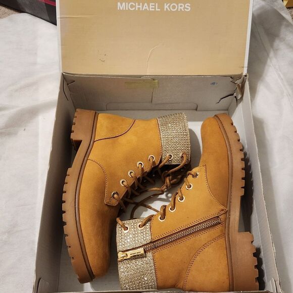 Michael Kors Alistair Bootie – Tan MK Logo, Women’s 7 M - Picture 5 of 5